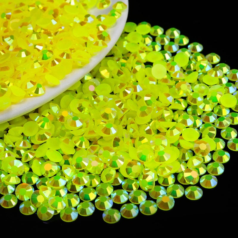Briskbloom 2000PCS 4mm Resin Flatback Rhinestone, Lemon Yellow AB Flatback Jelly Resin Rhinestones for Mugs, Bottles, Tumblers, Craft Decoration, Loose Bling Glitter Diamond Stone, Citrine AB - Image 1
